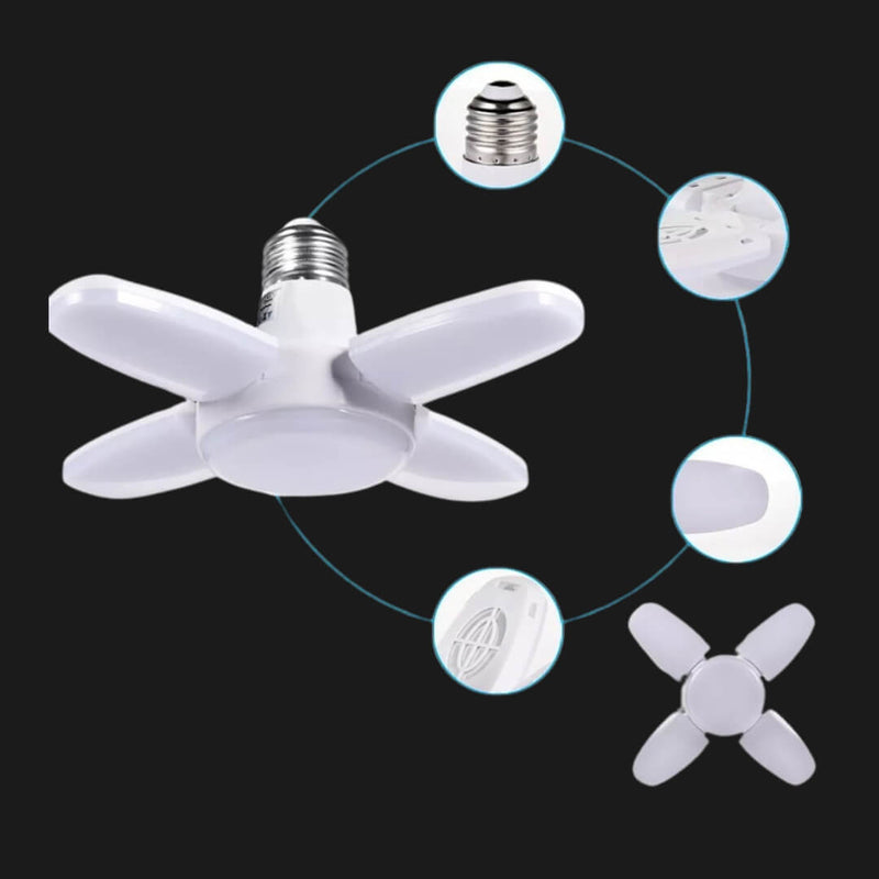 1 Peça Lâmpada Led Bulbo Dobrável Ventilador Luzes Lâmina De Iluminação