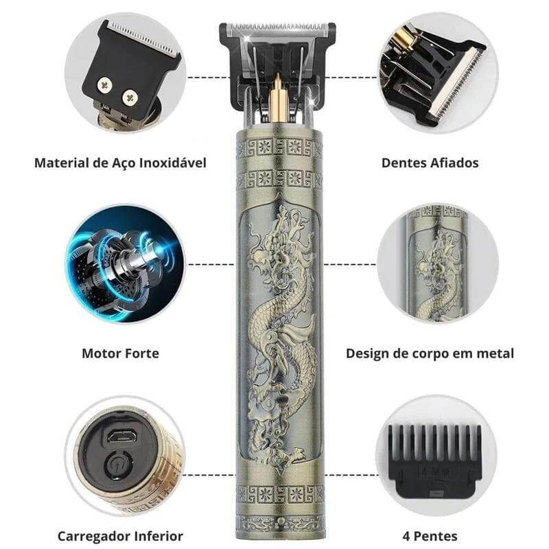 Máquina De Cortar Cabelo Para Barba Masculina Elétrico Profissional