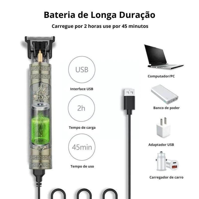 Máquina De Cortar Cabelo Para Barba Masculina Elétrico Profissional