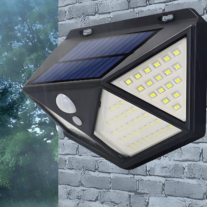 Balizador Luminária de Parede Solar de Parede, 100 Led Sensor proteção contra água