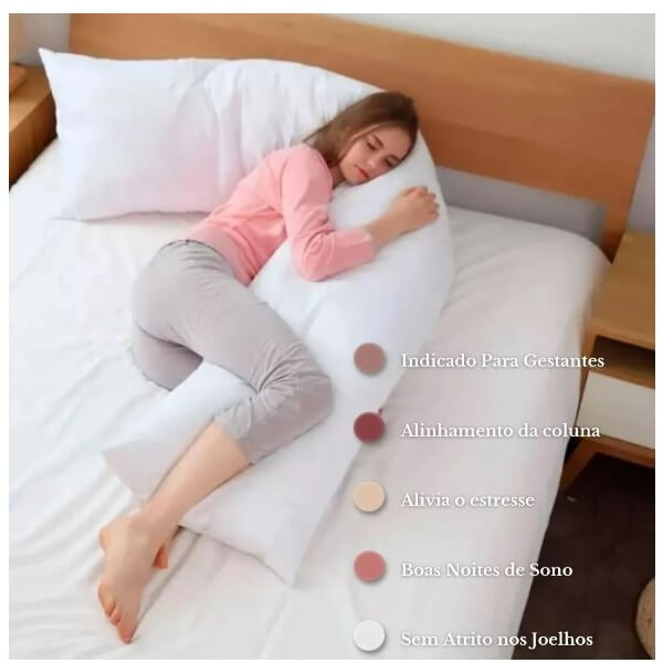 Travesseiro de Corpo Xuxão Com Fronha de Zíper Antialérgico