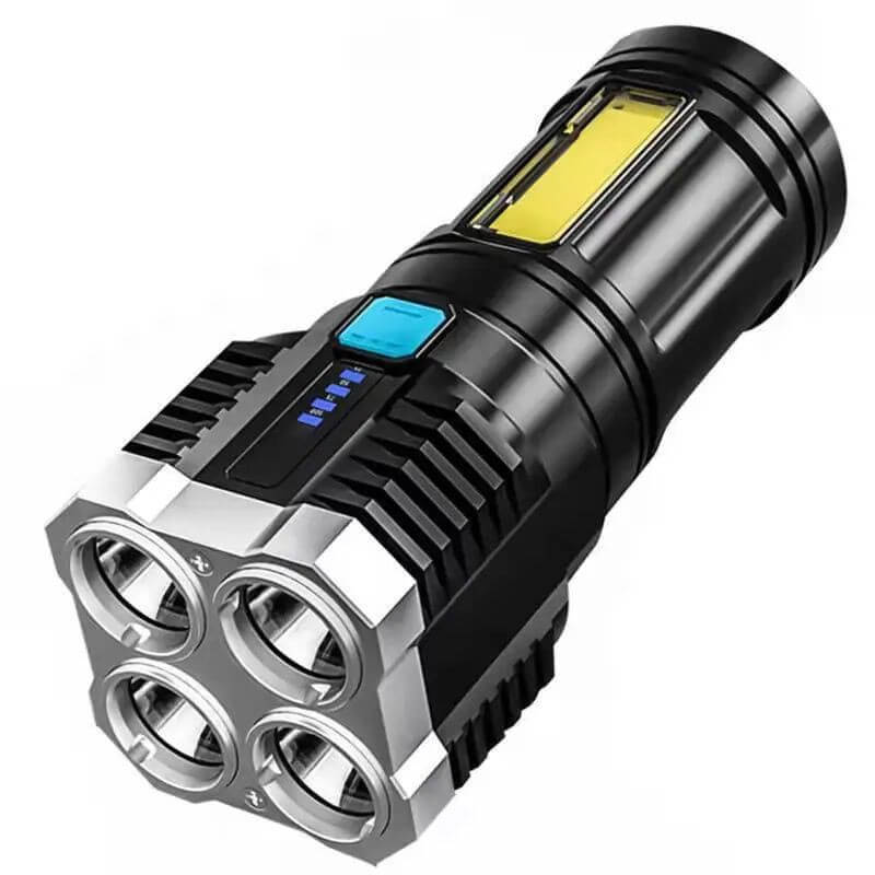 Lanterna Led Potente multi-funções 5 em 1-Ultra Brilhante Com Uso Externo De Longo Alcance-Recarregável Usb Portátil