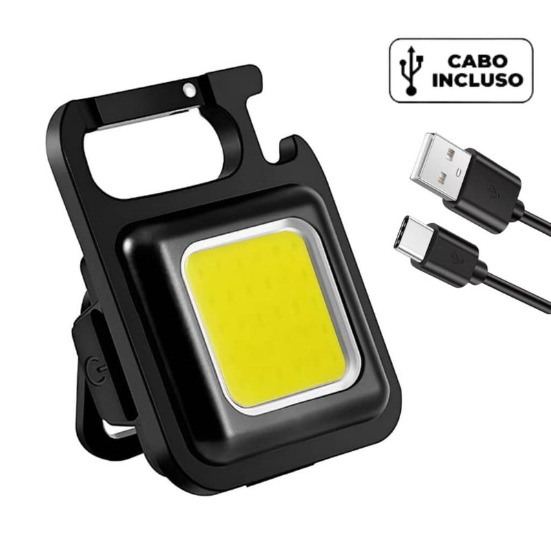 Mini Lanterna Com Led 4 Modos de Luz 4 Funções, Chaveiro portátil e abridor de garrafas