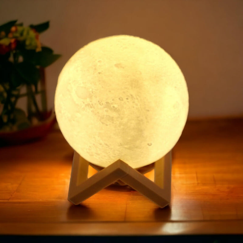 Luminária De Lua Cheia 3d Led Abajur Decoração