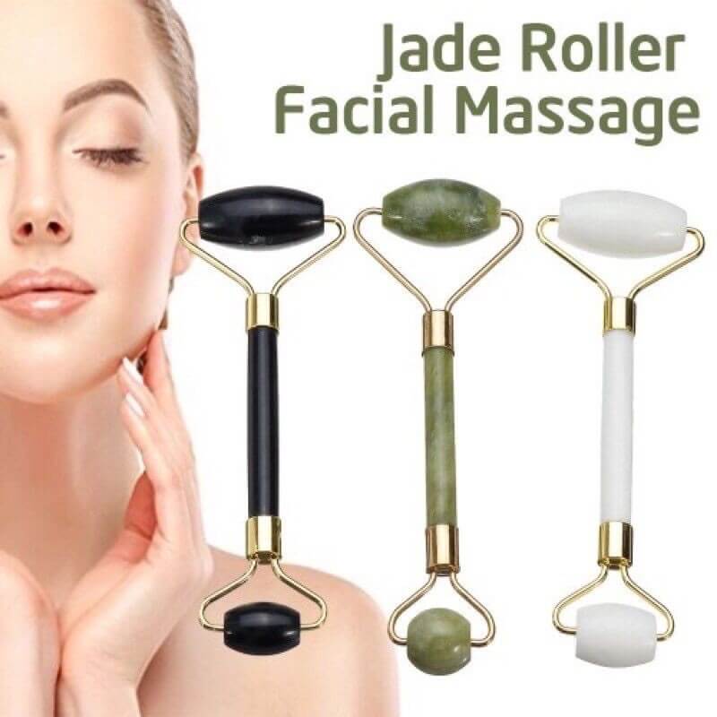 Rolo Massageador Pedra De Jade Cuidados Faciais