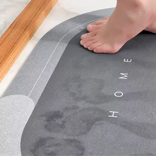 Tapete Oval Multifuncional Para Banheiro Absorção Rápida, Antiderrapante