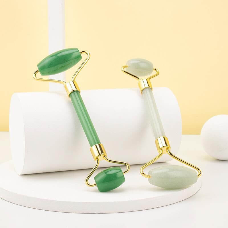 Rolo Massageador Pedra De Jade Cuidados Faciais