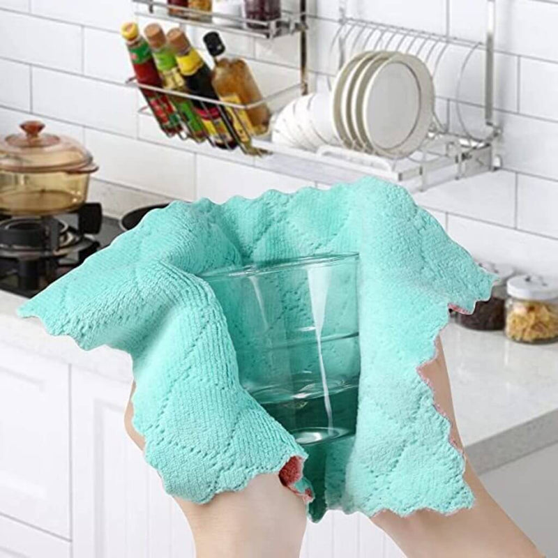 Kit 10 Pano De Prato Pano De Limpeza De Cozinha Microfibra Para Limpar O Pia Anti-Aderente