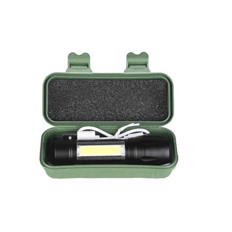 Mini Lanterna Tática Com Led E Zoom Recarregável Usb Lanterna De Mao 535