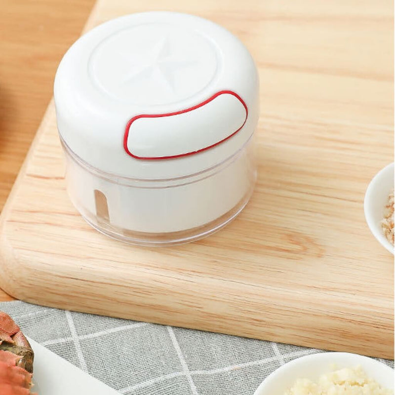 Triturador Manual de Alho Alimentos 2 Lâminas Processador Manual Legumes Frutas Cebola