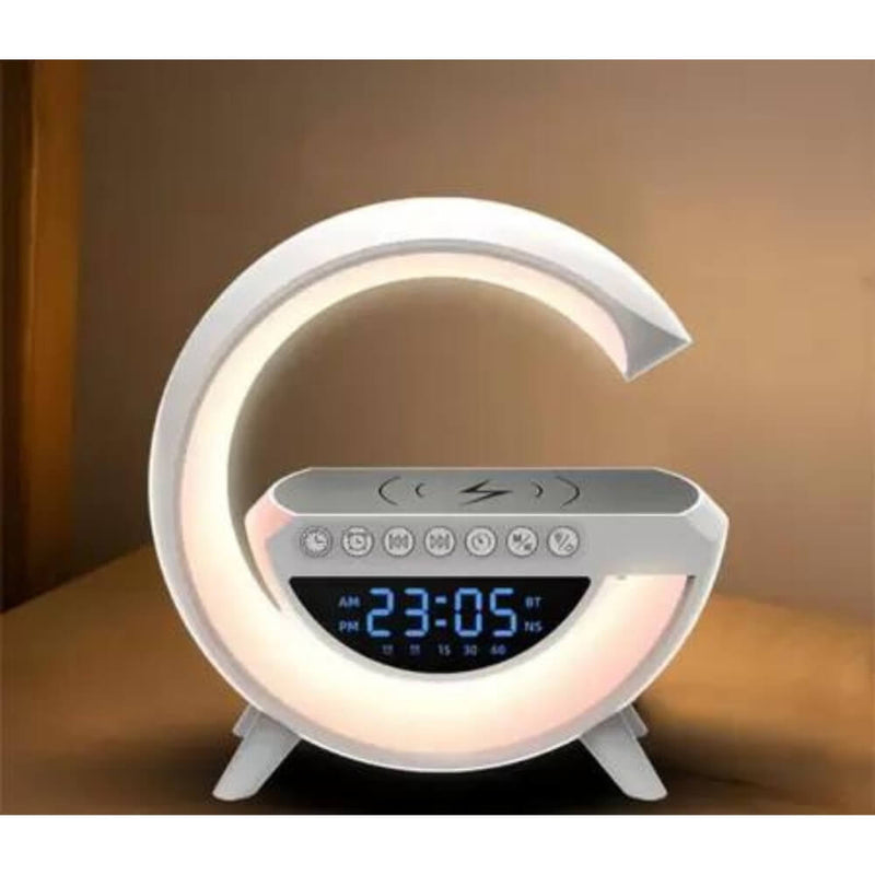 Luminária Bluetooth Inteligente Estilo Quente RGB Luz Carregador Sem Fio Alarme Relógio Lâmpada De Mesa