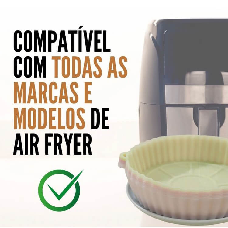 Forma De Silicone Para Air Fryer Forno Micro-ondas Fritadeira Assadeira Reutilizável Antiaderente Flexível