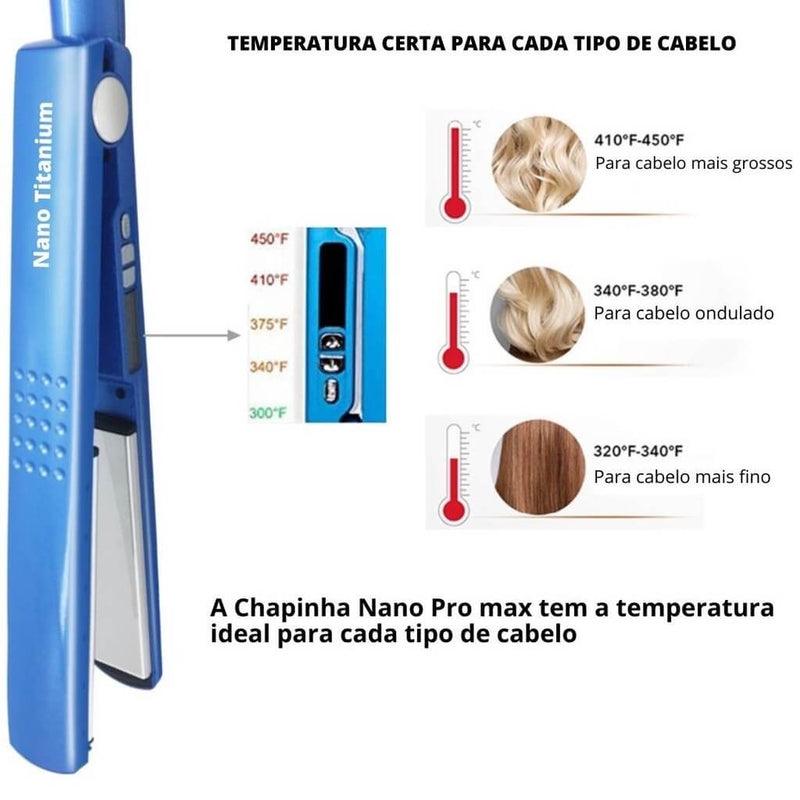 Prancha Chapinha de Cabelo Nano Titânio