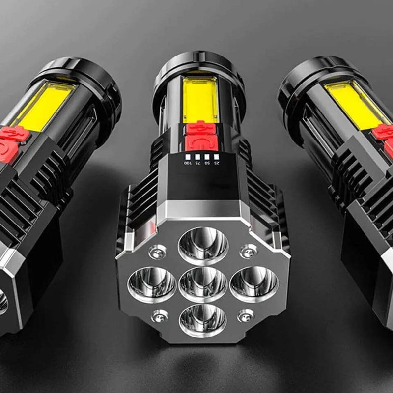 Lanterna Led Potente multi-funções 5 em 1-Ultra Brilhante Com Uso Externo De Longo Alcance-Recarregável Usb Portátil