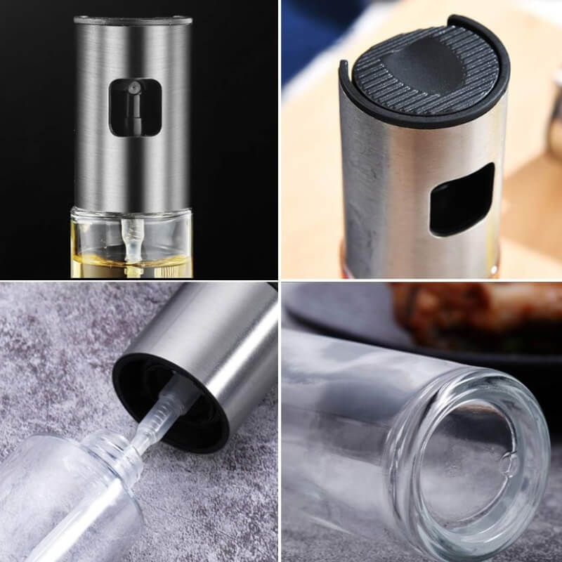 2 Unidade De Pulverização De Aço Inoxidável De Vidro De Azeite De Oliva Spray De Vinagre