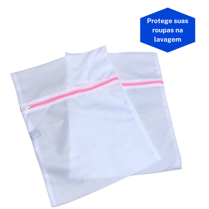 Kit Com 3 Sacos Para Lavar Roupas Protetor De Tecido Delicado Roupa Intima