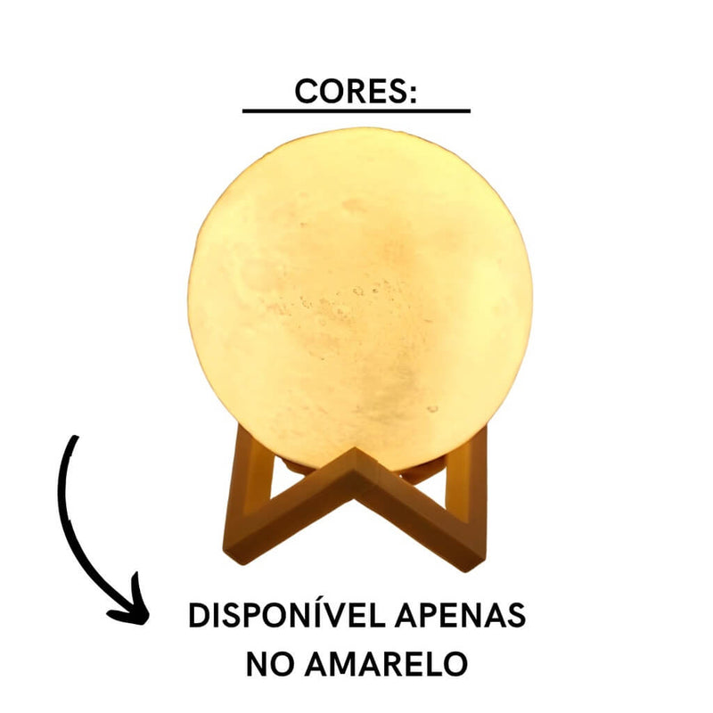 Luminária De Lua Cheia 3d Led Abajur Decoração