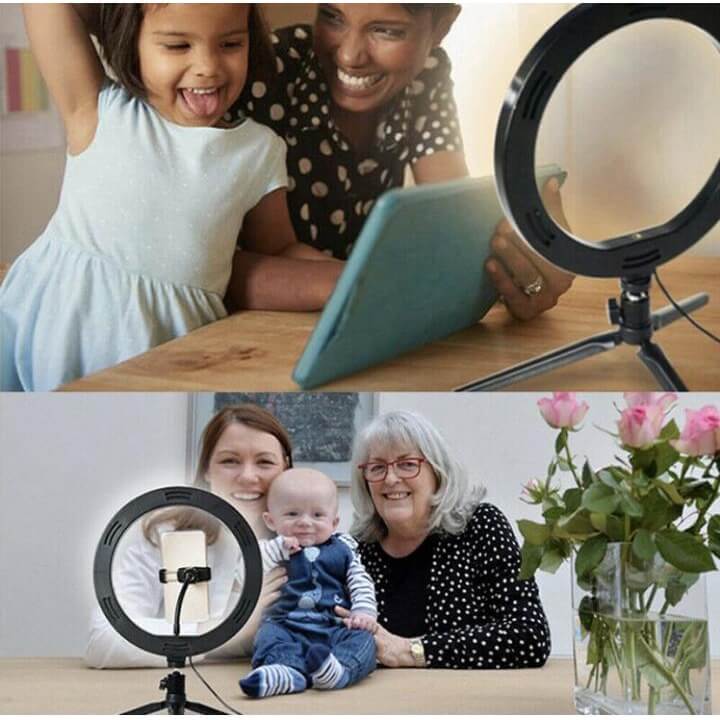 Ring Light Iluminado Led 20CM / 8 polegadas + Tripe De Mesa + Suporte de celular
