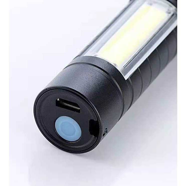 Mini Lanterna Tática Com Led E Zoom Recarregável Usb Lanterna De Mao 535