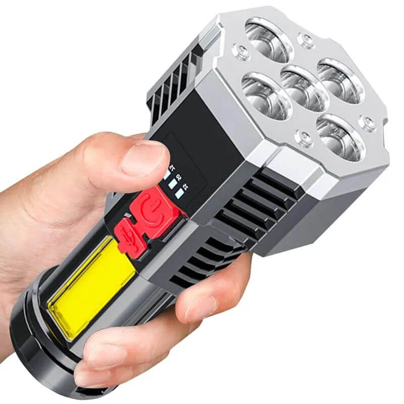 Lanterna Led Potente multi-funções 5 em 1-Ultra Brilhante Com Uso Externo De Longo Alcance-Recarregável Usb Portátil