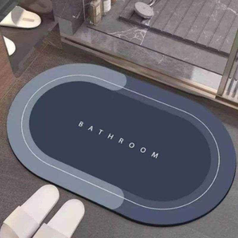 Tapete Oval Multifuncional Para Banheiro Absorção Rápida, Antiderrapante