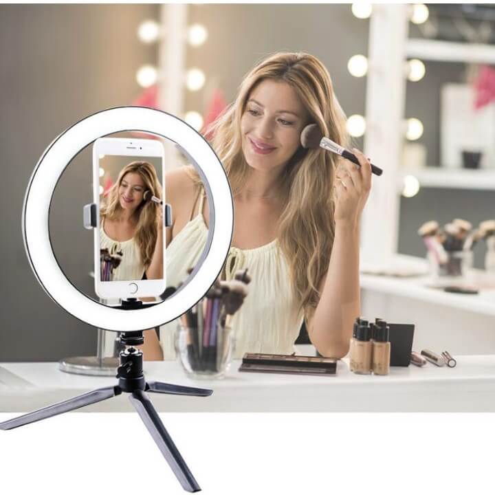 Ring Light Iluminado Led 20CM / 8 polegadas + Tripe De Mesa + Suporte de celular