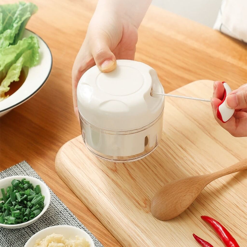 Triturador Manual de Alho Alimentos 2 Lâminas Processador Manual Legumes Frutas Cebola