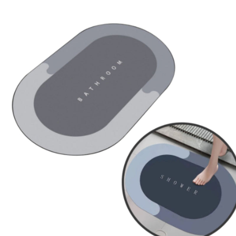 Tapete Oval Multifuncional Para Banheiro Absorção Rápida, Antiderrapante
