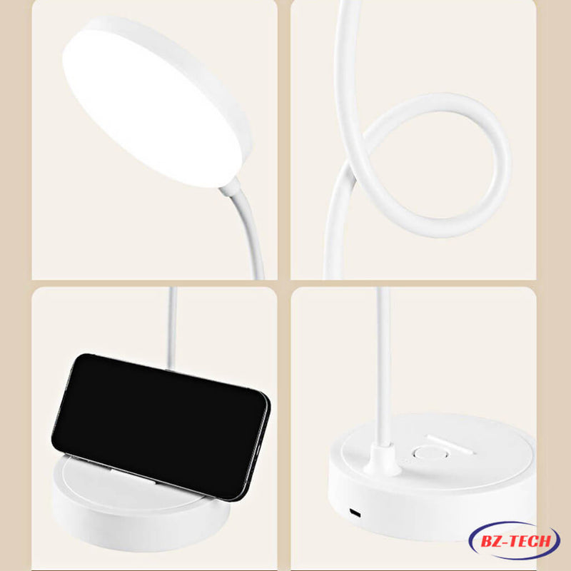 Luminária Abajur de Mesa LED Luz Recarregável Touch Haste Flexível