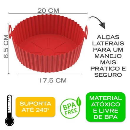 Forma De Silicone Para Air Fryer Forno Micro-ondas Fritadeira Assadeira Reutilizável Antiaderente Flexível